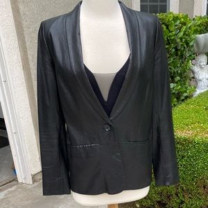 Vince black leather jacket size 4 almost new.